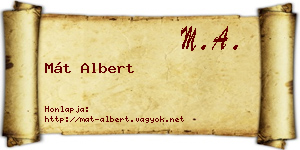 Mát Albert névjegykártya